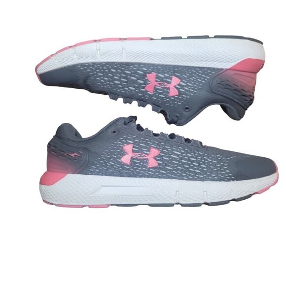 Under Armour Womens Charged Rogue 2 Gray/Pink Running Sneakers  11 (3022602‑106) - Picture 4 of 9